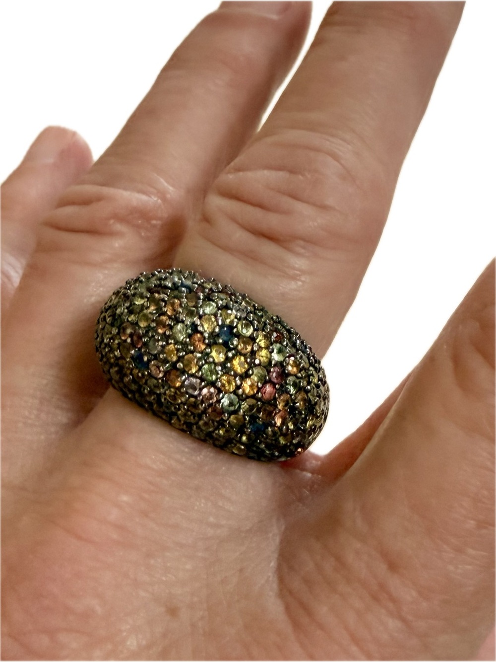 MCL Matthew Campbell Lorenzo Multicolor Gemstone Pavé Dome Ring - Women Jewelry